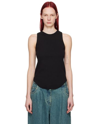 Song For The Mute Raw Edge Tank Top - Black