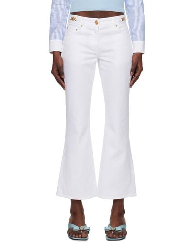 Versace Cropped Flared Jeans - White