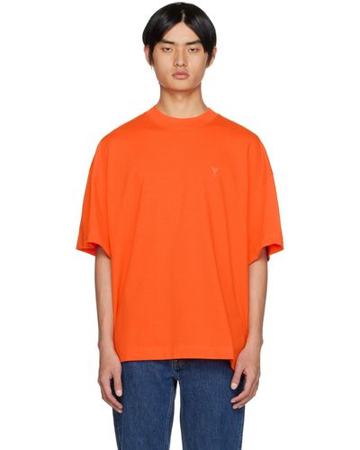 Ami Paris Orange Ami De Cœur T-shirt