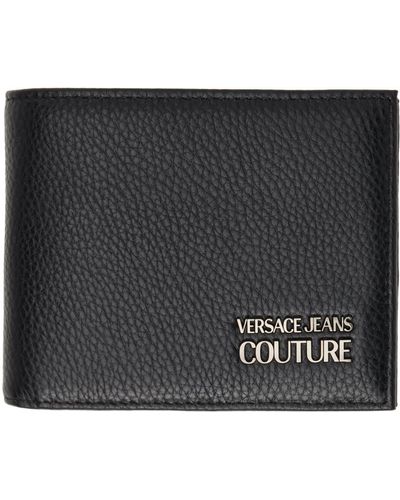 Versace Jeans Couture Portefeuille noir à deux volets et à logo