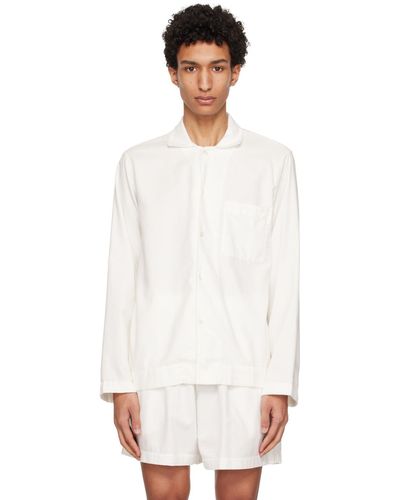 Tekla Off- Oversized Pyjama Shirt - White