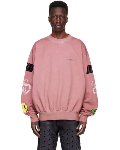 we11done Burgundy Cotton Sweatshirt - Pink
