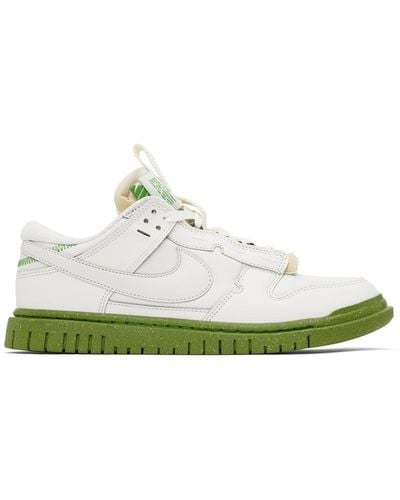 Nike White & Green Air Dunk Low Jumbo Sneakers - Black