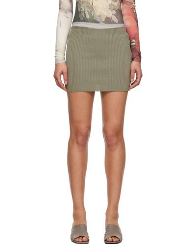 Paloma Wool Grey Rib Miniskirt - Multicolour