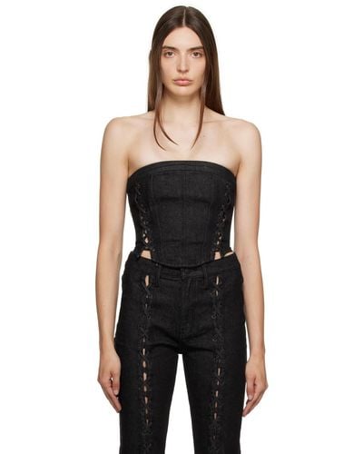 Ksubi Laced Denim Corset - Black