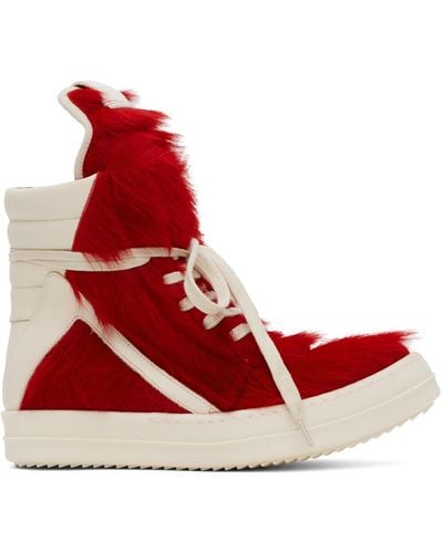 Rick Owens Off- Geobasket Trainers - Red