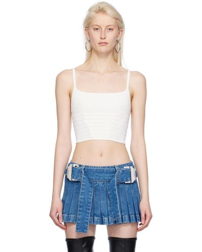 Dion Lee White Ventral Compact Tank Top - Blue
