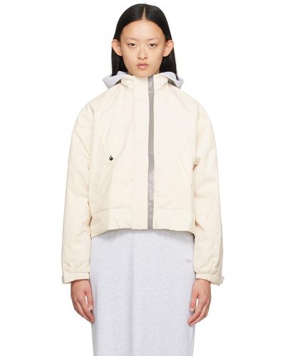 adidas Originals Off-white Cropped Jacket - Natural