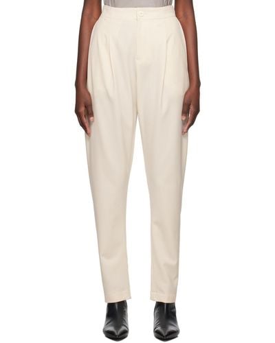 Issey Miyake Off-white High-rise Trousers - Natural