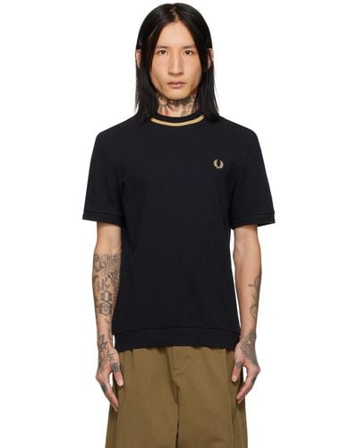 Fred Perry F Perry クルーネックtシャツ - ブラック