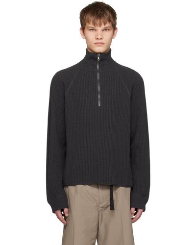 Our Legacy Gray Half-zip Sweater - Black