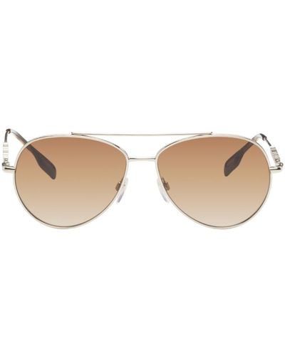 Burberry Gold Aviator Sunglasses - Black