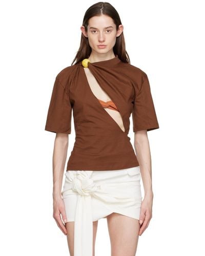 Jacquemus Brown 'le T-shirt Perola' T-shirt - Multicolour