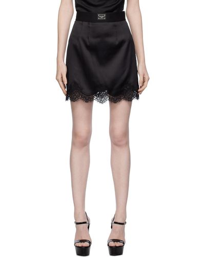 Dolce & Gabbana Mini-jupe noire à ourlet festonné