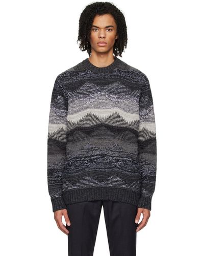 Sophnet Gray Abstract Sweater - Black