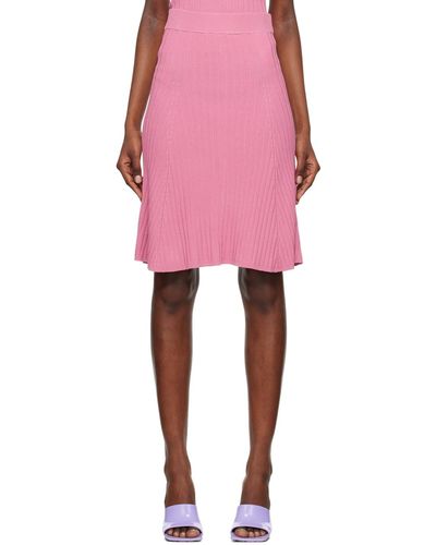 REMAIN Birger Christensen Pink Refined Midi Skirt
