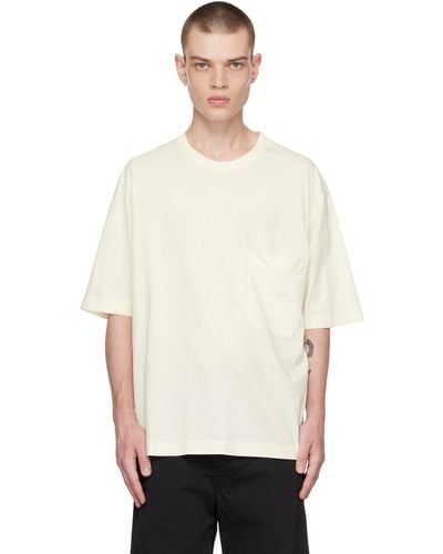 Lemaire T-shirt teint en plongée blanc cassé