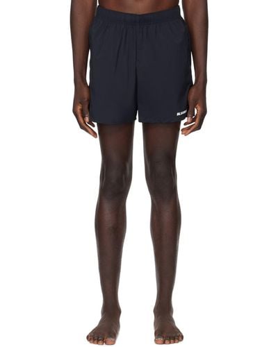 Jil Sander Navy Printed Swim Shorts - Blue