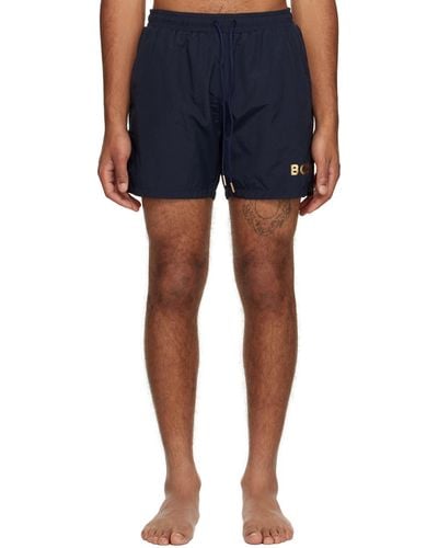 BOSS Navy Quick-drying Swim Shorts - Blue