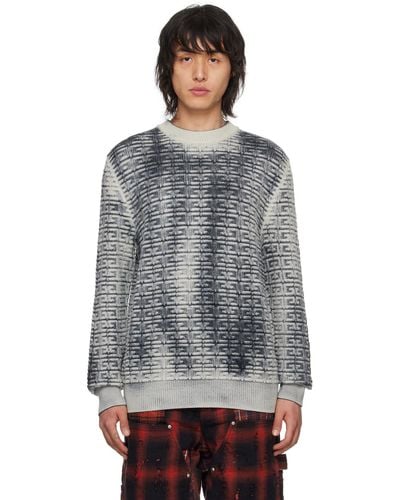 Givenchy White & Black 4g Sweater - Gray