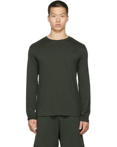 Dries Van Noten T-shirt à manches longues en coton supima - Vert