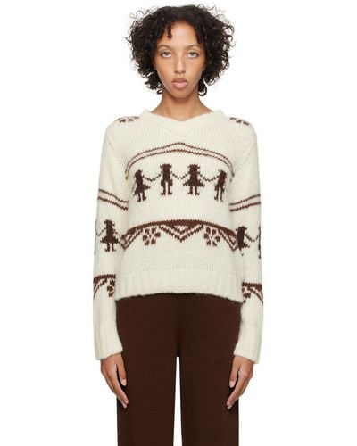 Bode Talo Alpaca-blend Jacquard Sweater - Natural