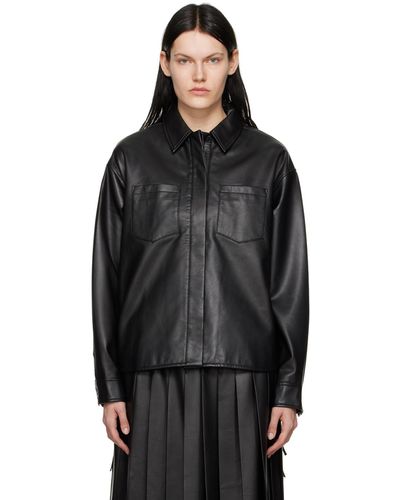 Han Kjobenhavn Oversized Faux-leather Shirt - Black