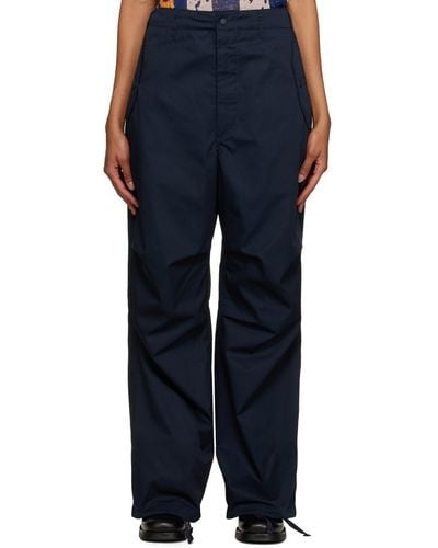 Engineered Garments Navy Over Trousers - Blue