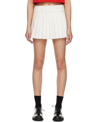 Ami Paris White Pleated Miniskirt
