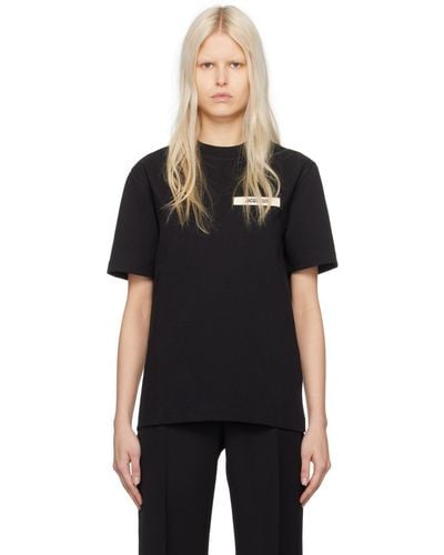 Jacquemus Les Classiquesコレクション Le T-shirt Gros Grain Tシャツ - ブラック