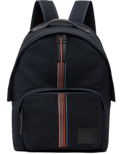 Paul Smith 'signature Stripe' Backpack - Black
