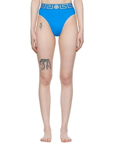 Versace Greek Motif Bikini Bottoms - Blue