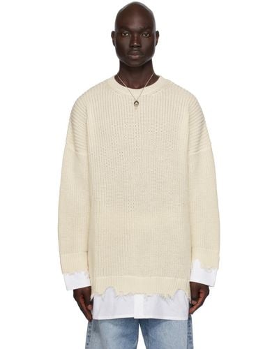MM6 by Maison Martin Margiela Off-white Layered Jumper - Natural