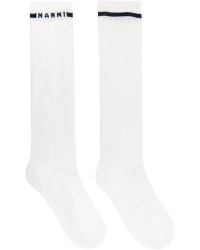 Marni Chaussettes blanches à logo