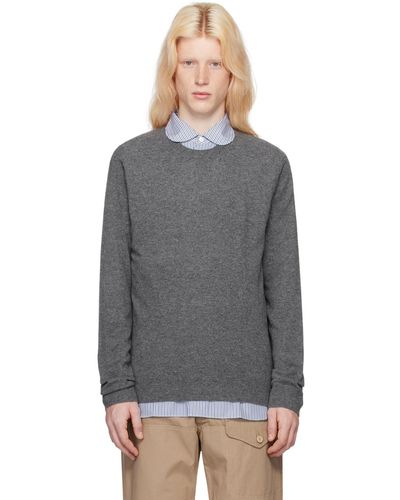 Comme des Garçons Comme Des Garçons Shirt Grey Crewneck Sweater - Black