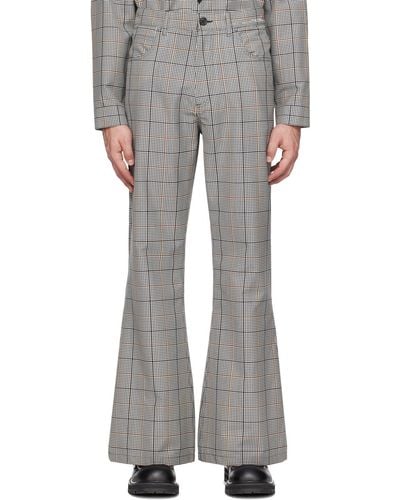 Marni Pantalon gris à carreaux