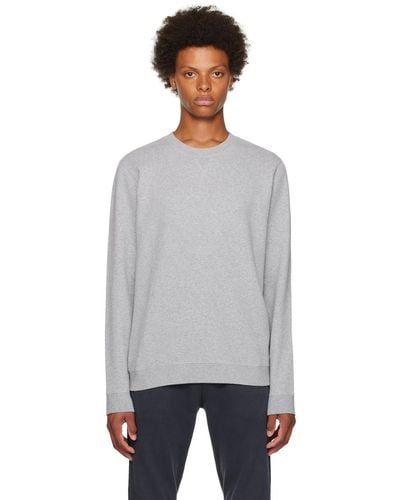 Sunspel Grey V-stitch Sweatshirt - Black