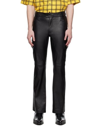 Ernest W. Baker Crystal Leather Pants - Black