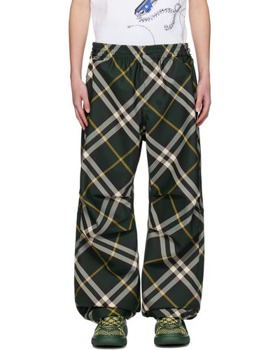 Burberry Pantalon vert à carreaux - Multicolore