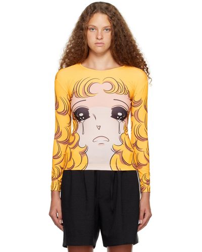 Pushbutton T-shirt à manches longues crying girl jaune exclusif à ssense - Orange