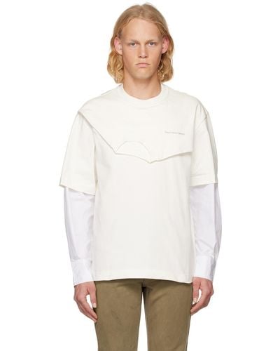 Feng Chen Wang Double Collar Long Sleeve T-shirt - White