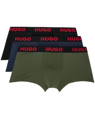 HUGO マルチカラー ボクサーブリーフ 3枚セット - グリーン