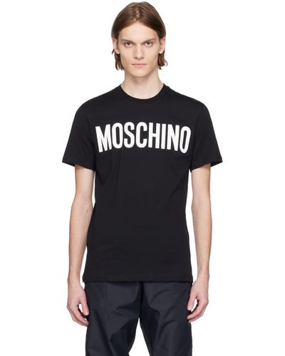 Moschino T-shirt en coton biologique à logo imprimé - Noir