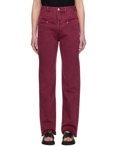 Isabel Marant Burgundy Noemie Jeans - Red