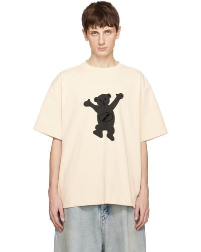 we11done Off-white Teddy T-shirt - Natural
