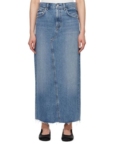 Citizens of Humanity Circolo Denim Maxi Skirt - Blue