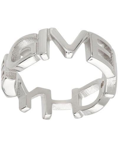 Givenchy Silver Letters Ring - Metallic