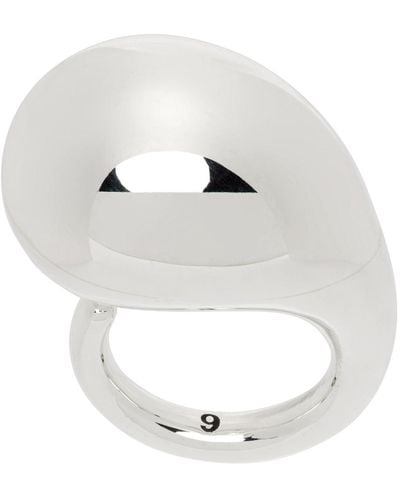 Bottega Veneta Silver Drop Ring - Metallic