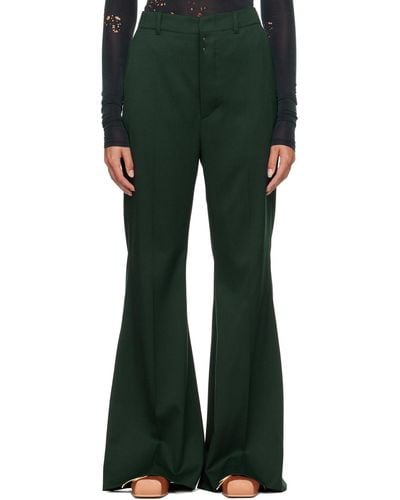 MM6 by Maison Martin Margiela Green Four-pocket Trousers