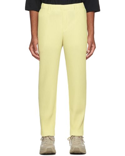 Homme Plissé Issey Miyake Yellow Tailored Pleats 1 Trousers